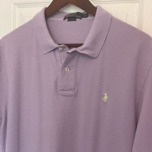 Polo Ralph Lauren Polo Shirt XL Purple With Green Logo Short Sleeve